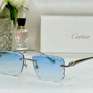 Cartier Panthère Rimless Gradient Blue Sunglasses