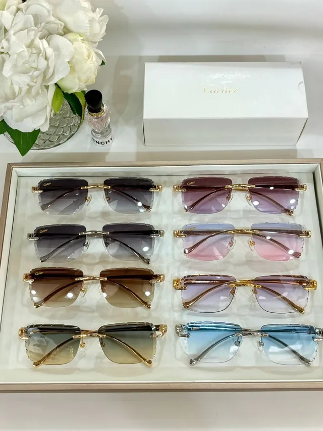 Cartier Panthère Gafas de Sol Sin Marco Gradiente Azul 2