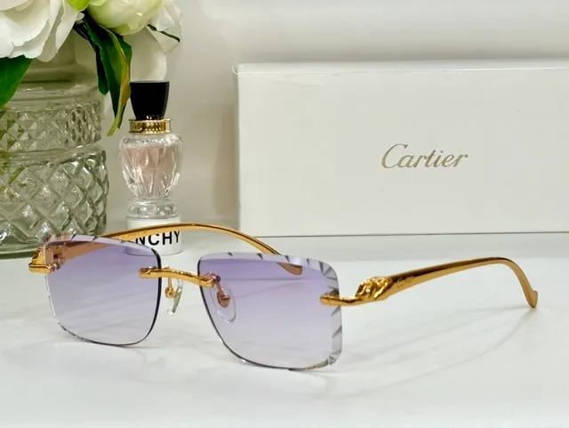 Cartier Panthère Gafas de Sol Sin Marco Gradiente Azul 5