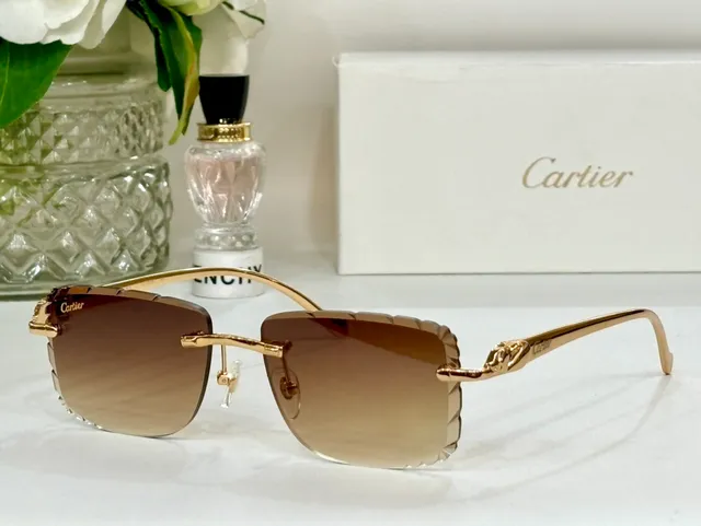 Cartier Panthère Gafas de Sol Sin Marco Gradiente Azul 6