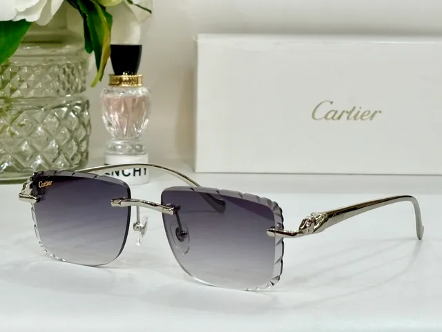 Cartier Panthère Gafas de Sol Sin Marco Gradiente Azul 8