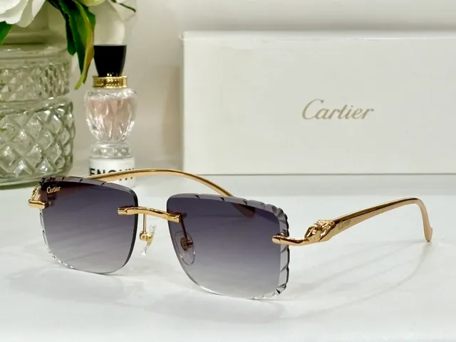 Cartier Panthère Gafas de Sol Sin Marco Gradiente Azul 9