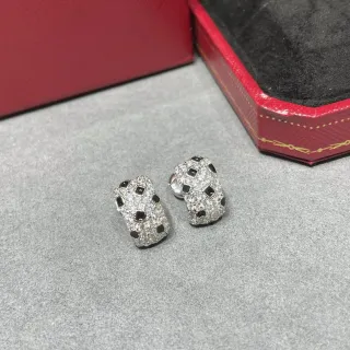 Cartier Pavé জ্যামিতিক কালো বর্গাকার স্টাড ইয়াররিংস