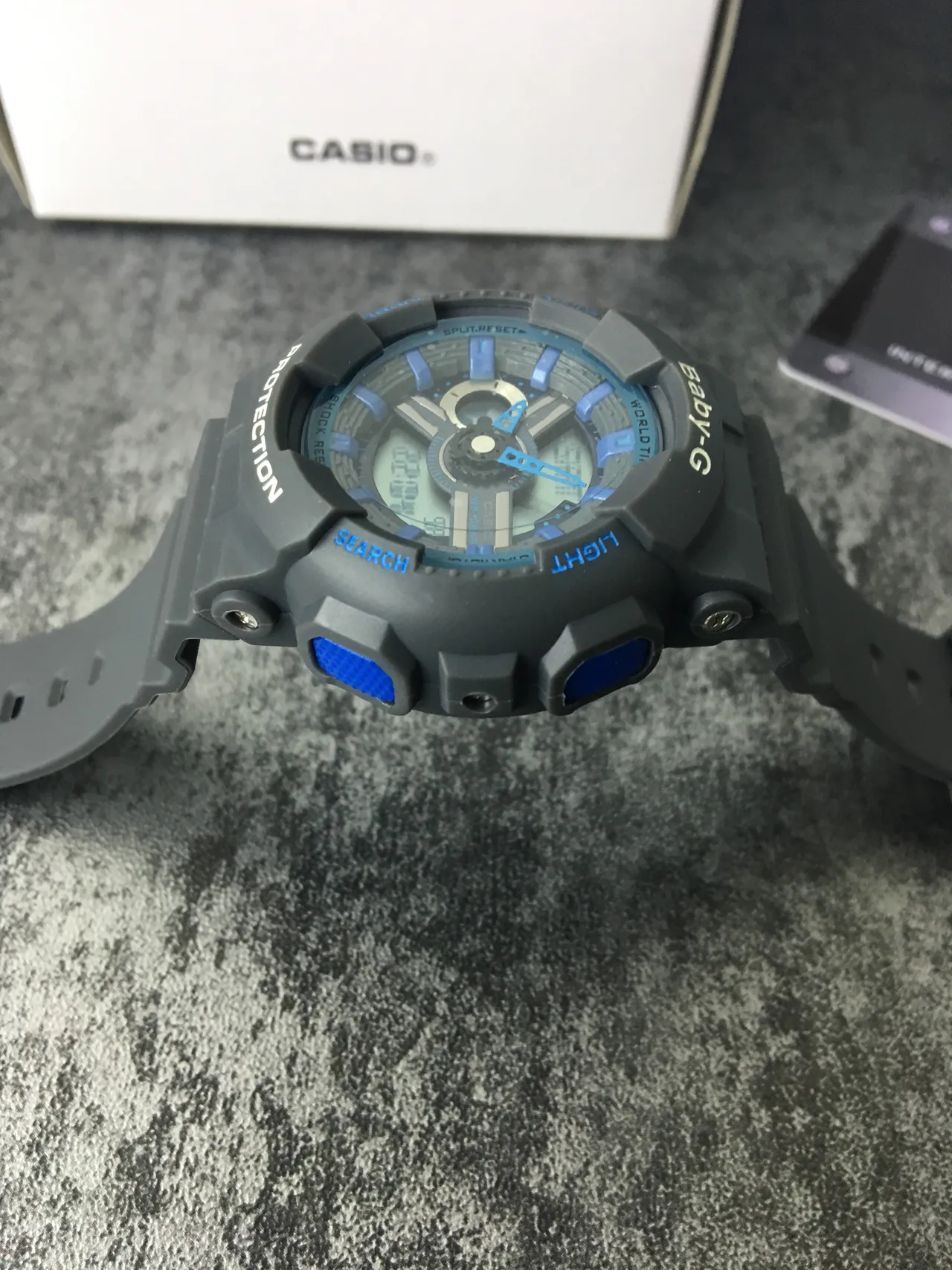 Casio Baby-G 灰色和蓝色 模拟数字 运动手表 4