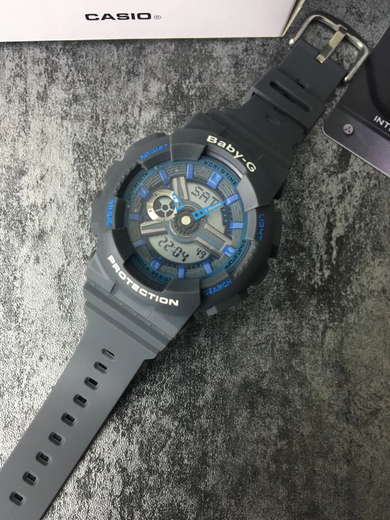Casio Baby-G 灰色和蓝色 模拟数字 运动手表 5