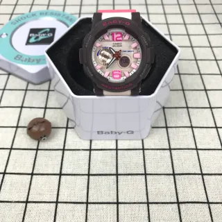 Casio Baby-G ساعة رياضية تناظرية-رقمية مميزة باللون الوردي