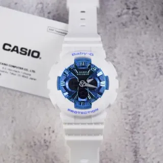 Casio Baby-G 白色和蓝色 模拟-数字 运动手表