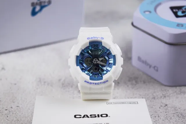 Casio Baby-G Branco e Azul Relógio Desportivo Analógico-Digital 4