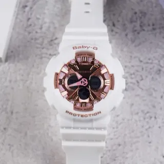 Casio Baby-G White and Rose Gold Sports Watch