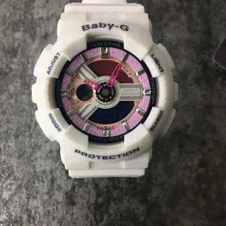 Casio Baby-G White Pink Chunky Resin Case Multi-Tone Dial Watch