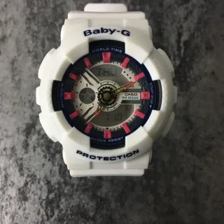 Casio Baby-G White Pink Rugged Analog-Digital Resin Case Watch