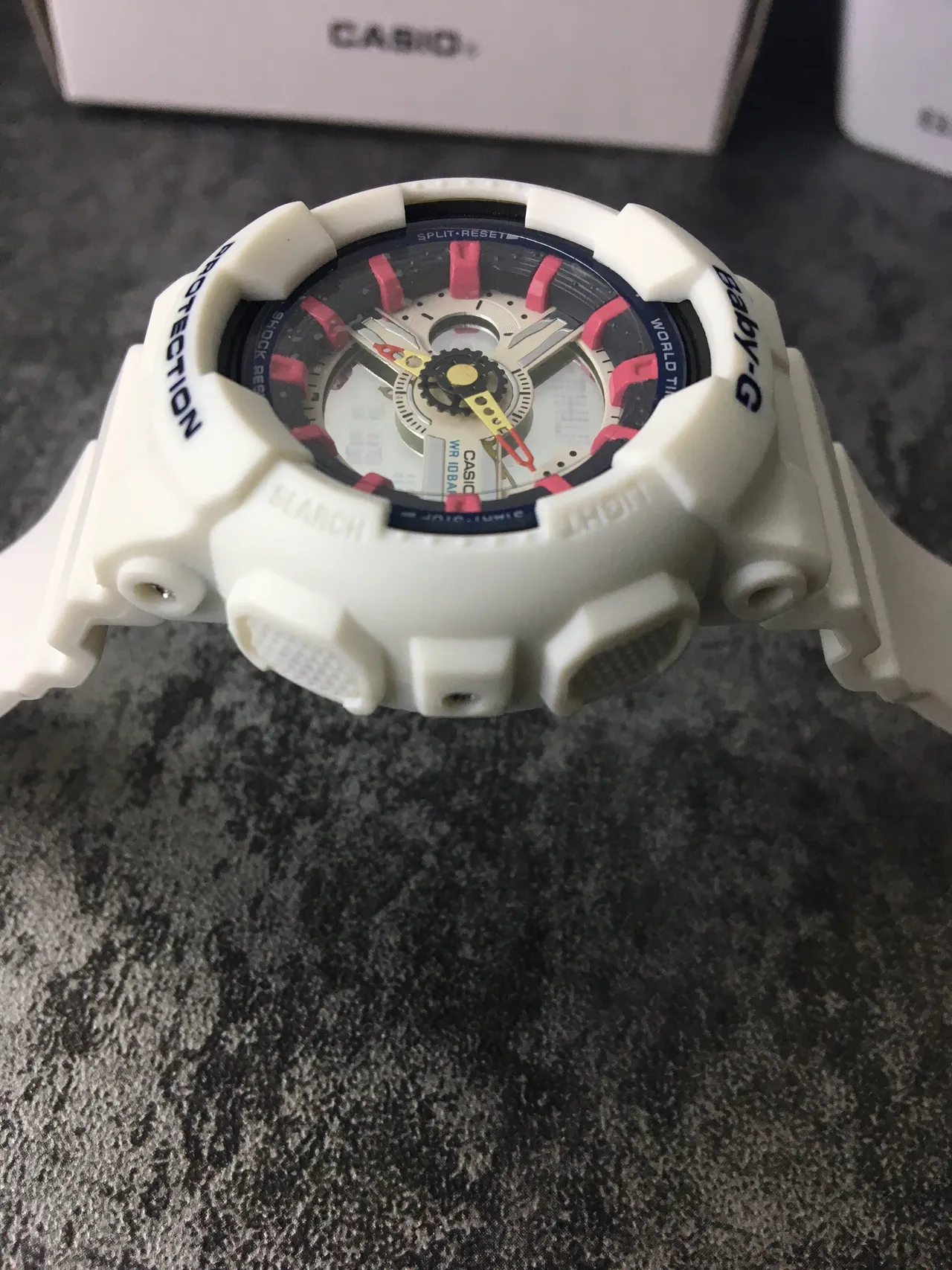 Casio Baby-G White Pink Rugged Analog-Digital Resin Case Watch 4
