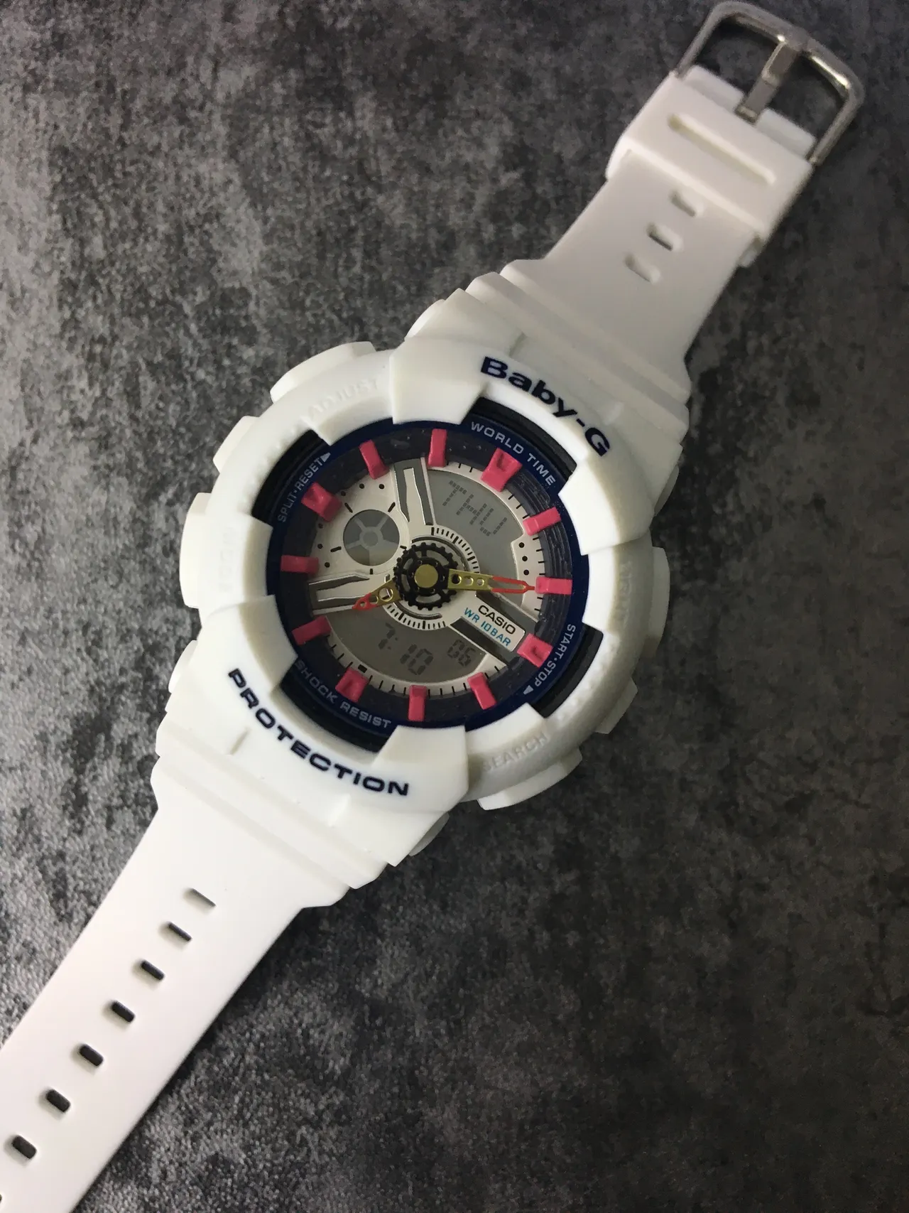 Casio Baby-G White Pink Rugged Analog-Digital Resin Case Watch 5