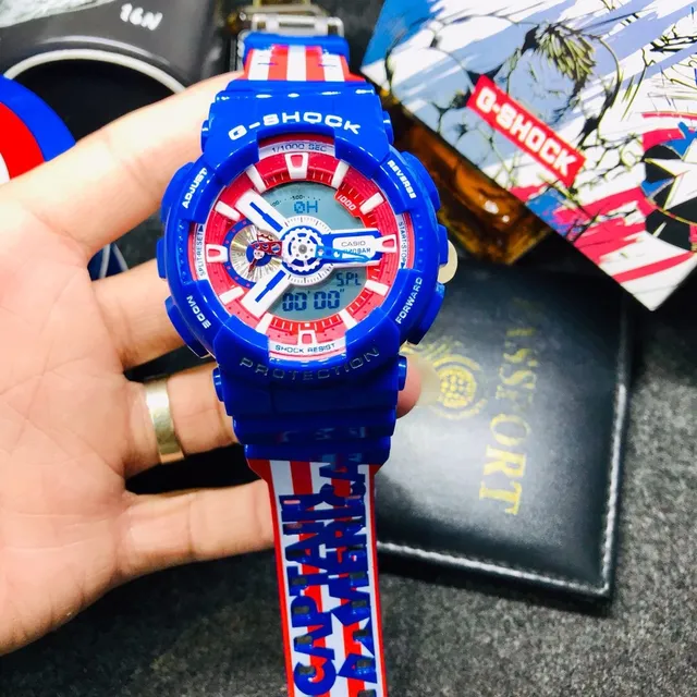 Casio Blue Red Analog-Digital Resin Case Watch 7