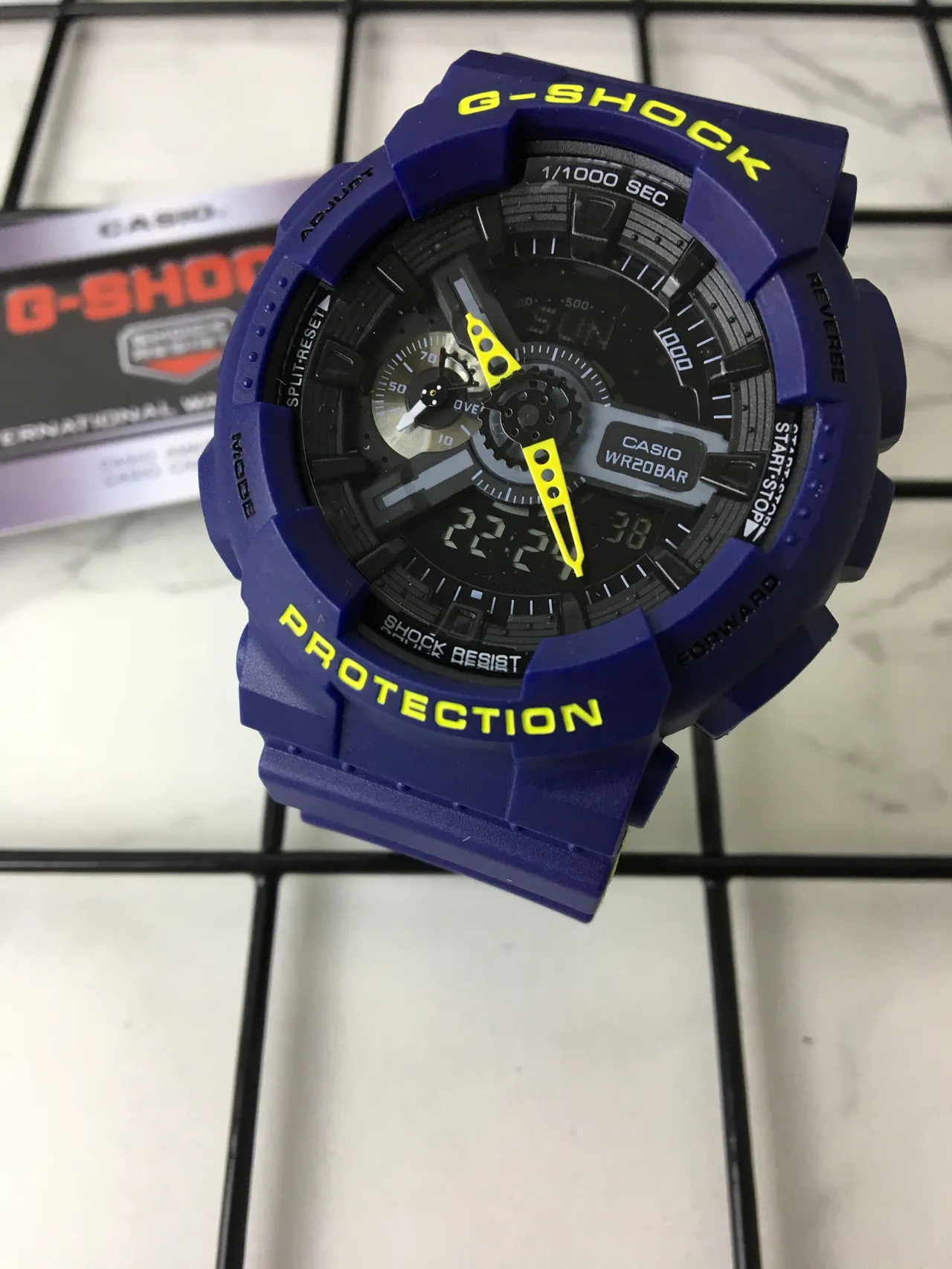 Casio G-Shock GA-100 Blue and Yellow Sports Watch 2