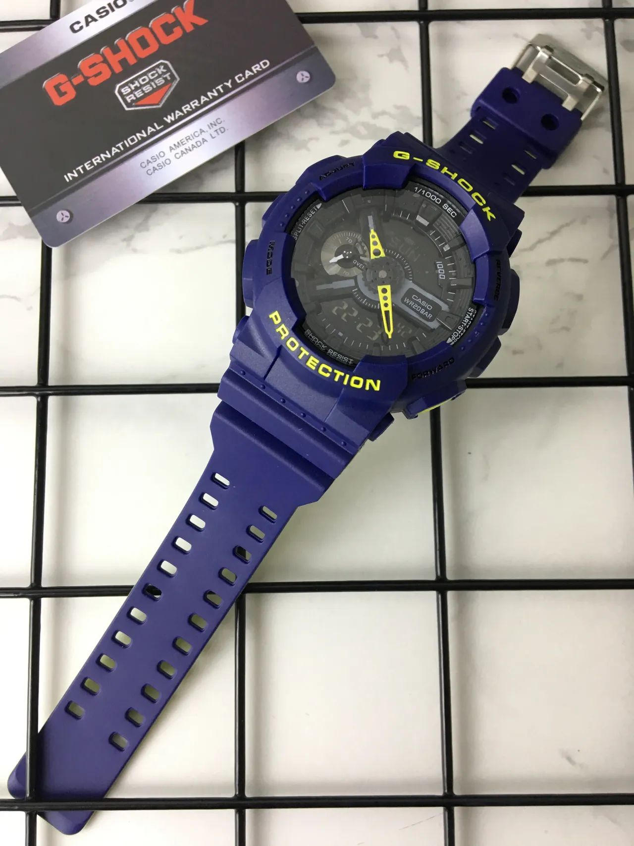 Casio G-Shock GA-100 Blue and Yellow Sports Watch 6