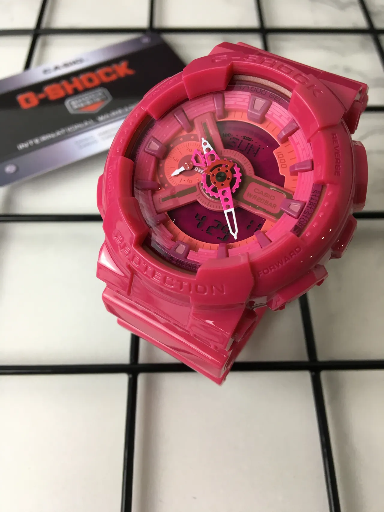 Casio G-Shock GA-100 Pink Resin Sports Watch 2