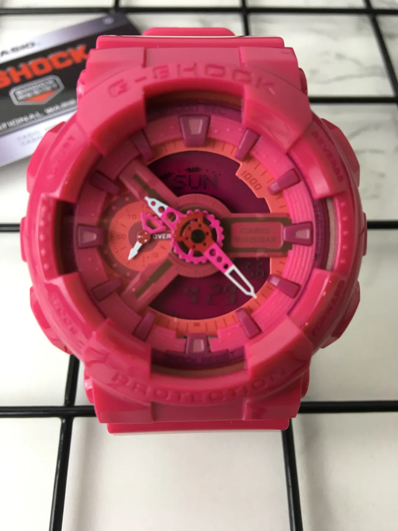 Casio G-Shock GA-100 Pink Resin Sports Watch 3