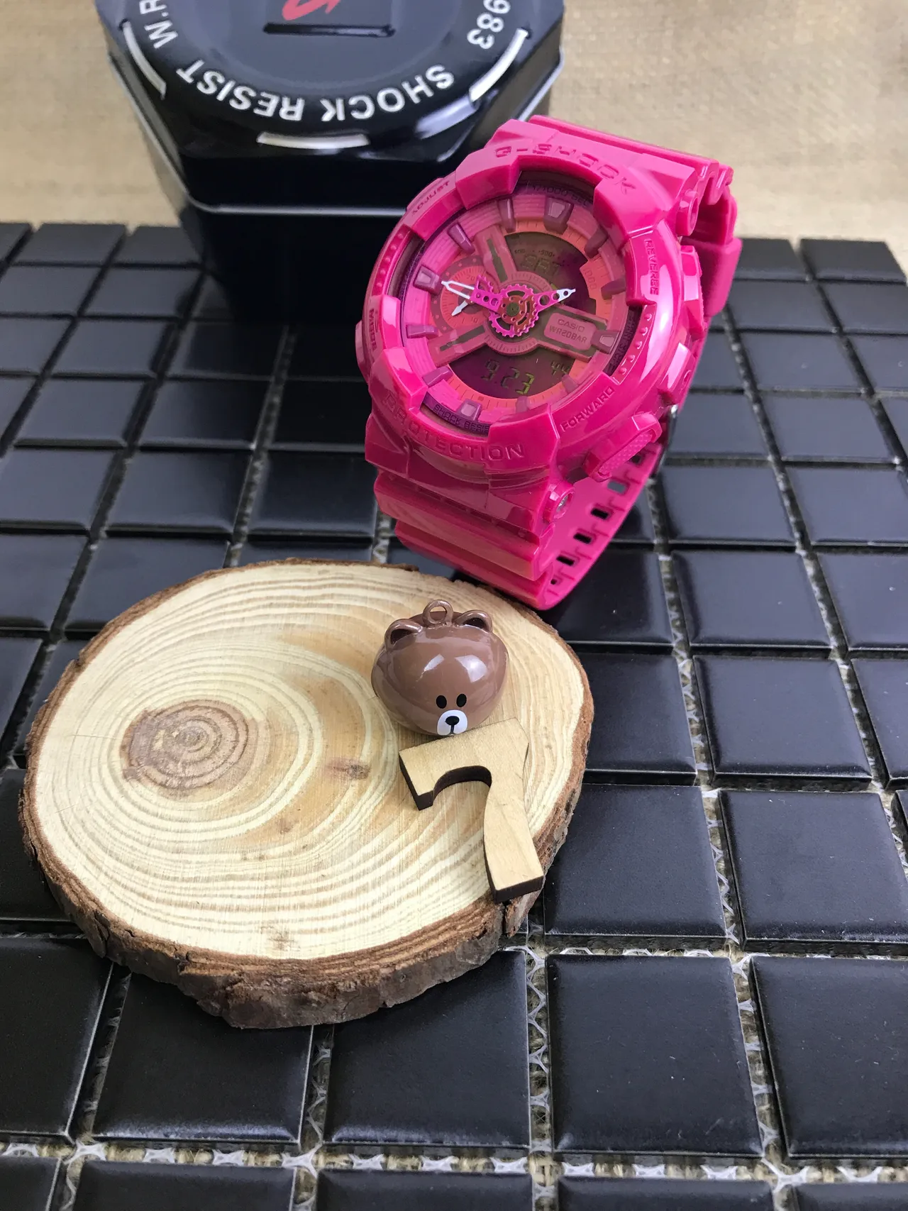 Casio G-Shock GA-100 Pink Resin Sports Watch 9