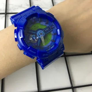 Casio G-Shock GA-110 Translucent Blue Lime Green Sports Watch
