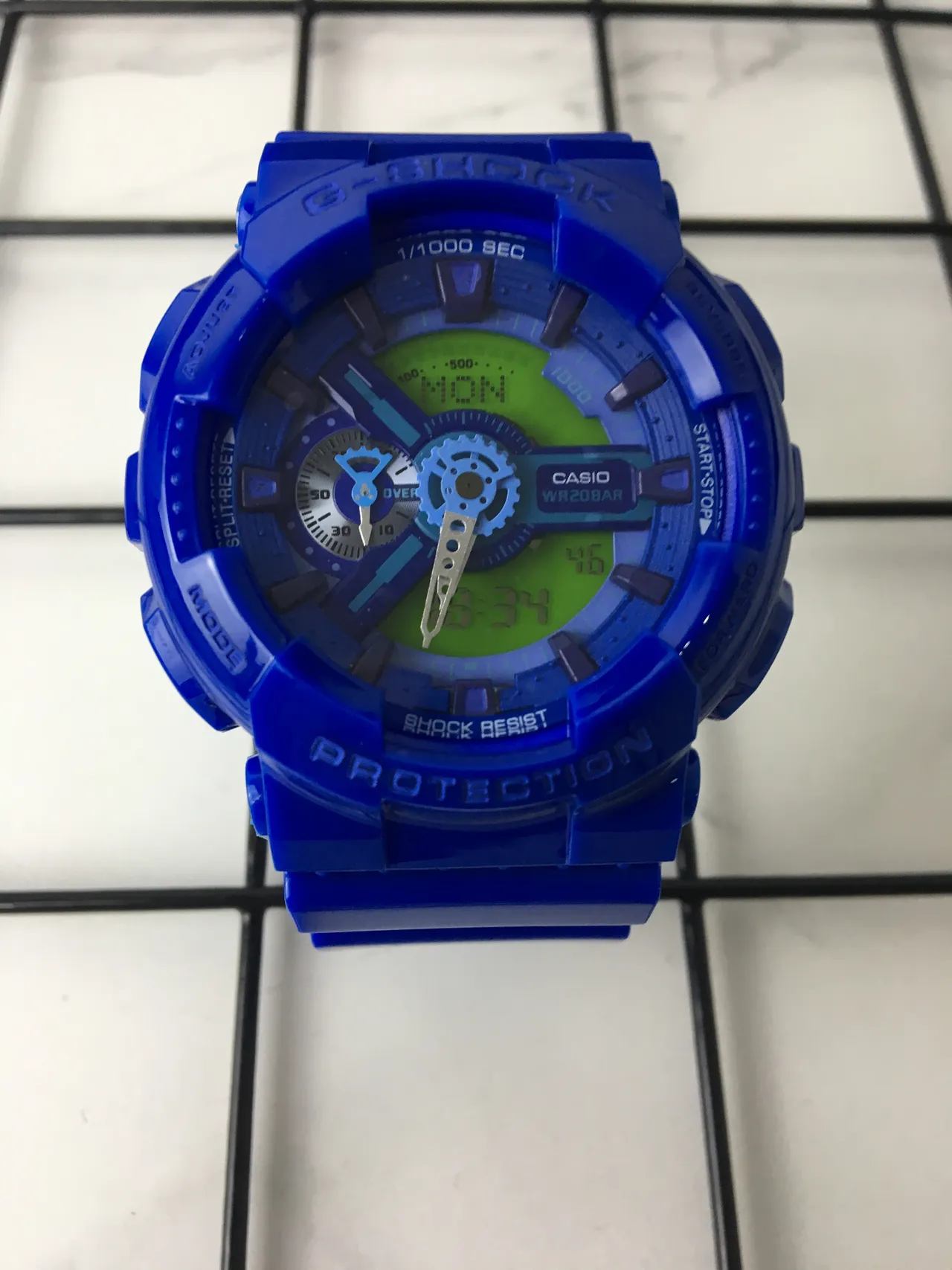 Casio G-Shock GA-110 半透明蓝色酸橙绿色运动手表 3