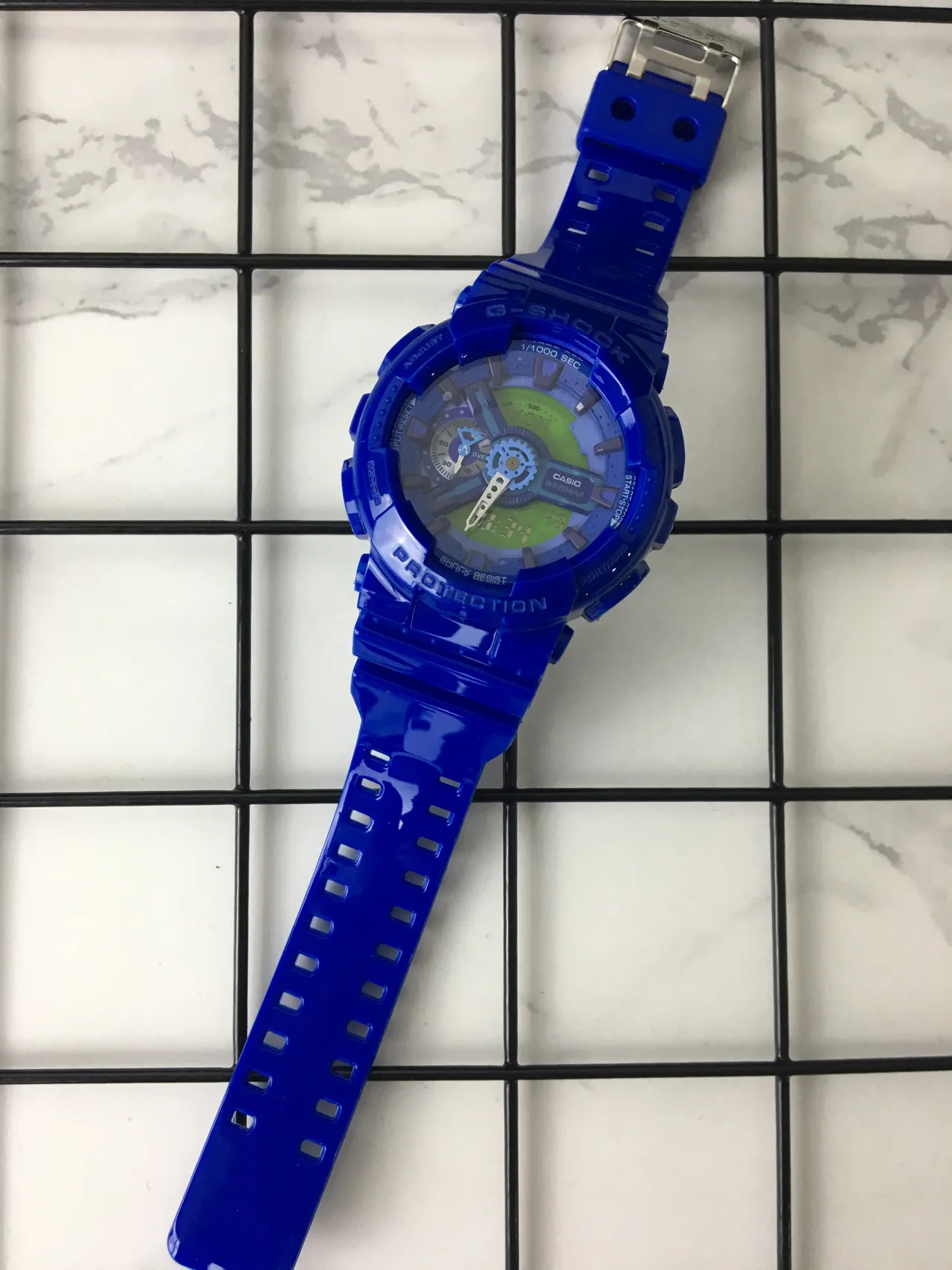 Casio G-Shock GA-110 半透明蓝色酸橙绿色运动手表 6