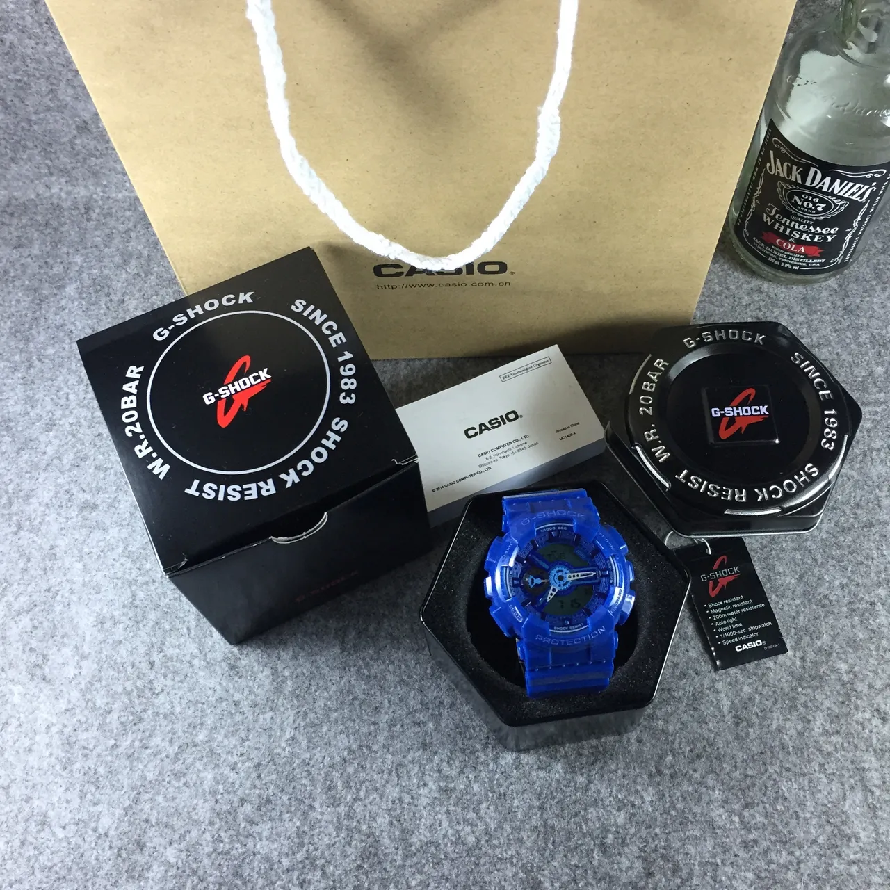 Casio G-Shock GA-110 半透明蓝色酸橙绿色运动手表 7