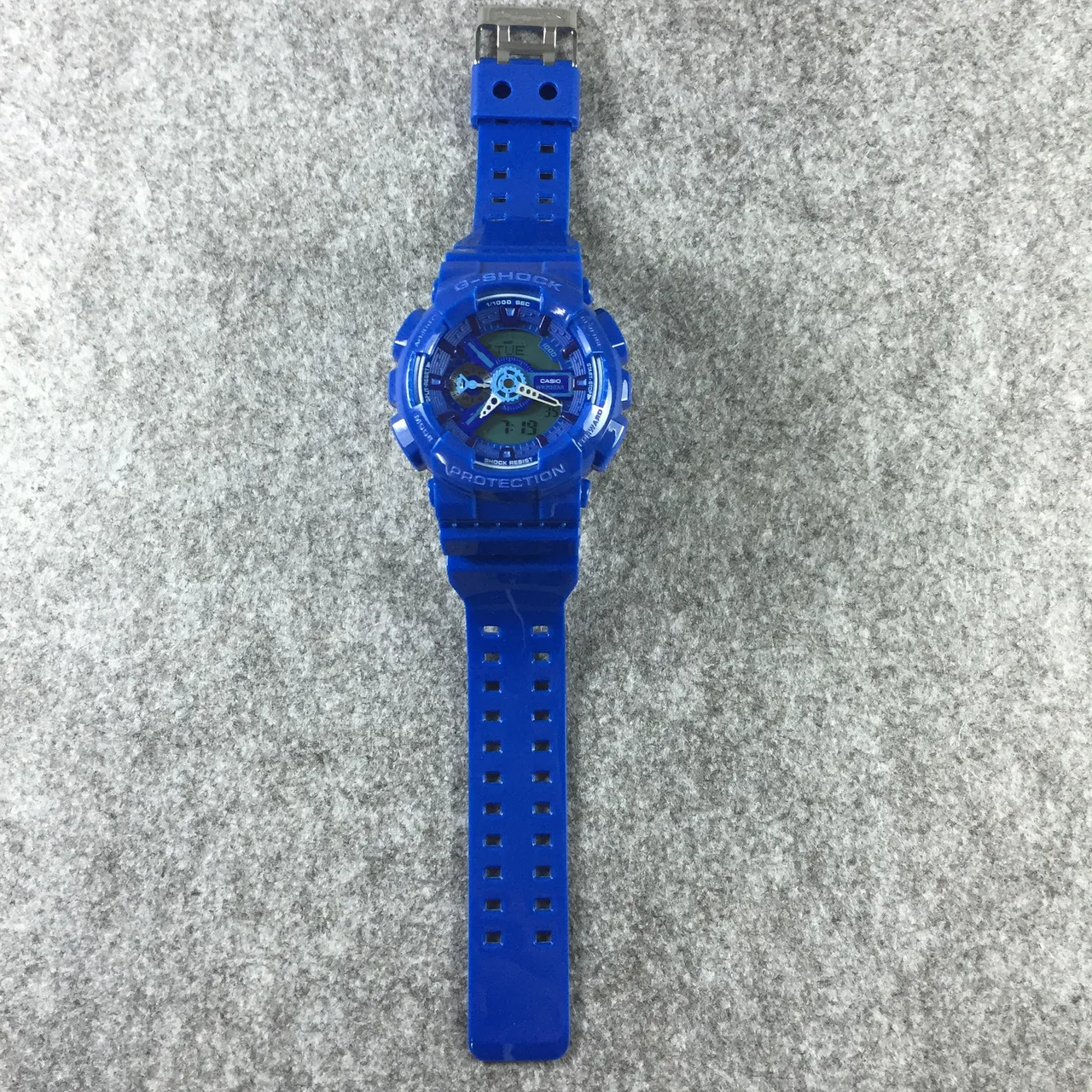 Casio G-Shock GA-110 半透明蓝色酸橙绿色运动手表 12