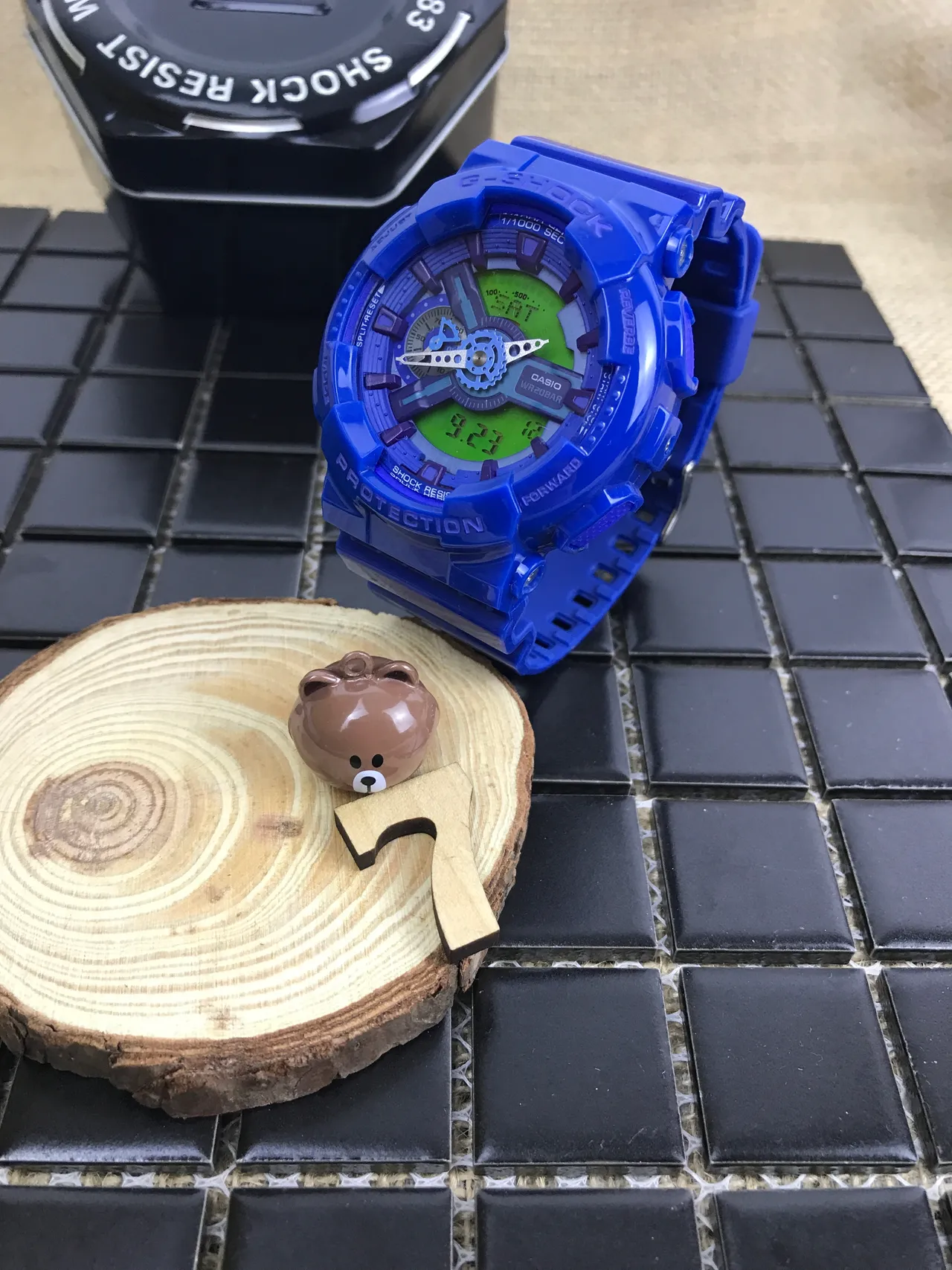 Casio G-Shock GA-110 半透明蓝色酸橙绿色运动手表 17