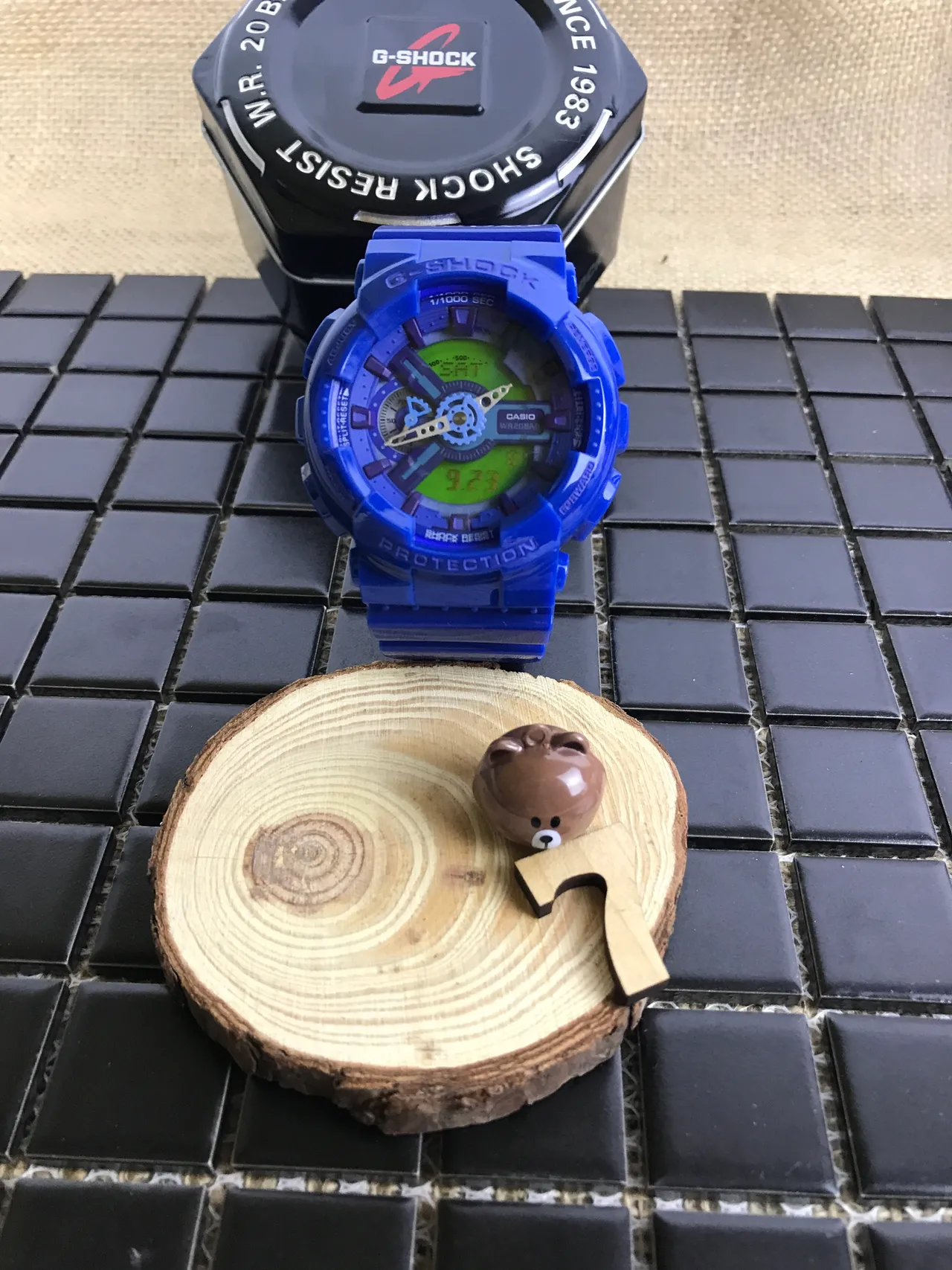 Casio G-Shock GA-110 半透明蓝色酸橙绿色运动手表 18