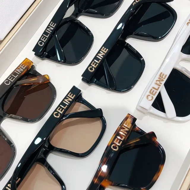 Celine CT-01 Óculos de sol pretos marrons com armação quadrada de acetato grosso frontal 4
