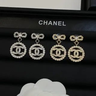 Chanel Lazo y CC Cristal Pendientes colgantes