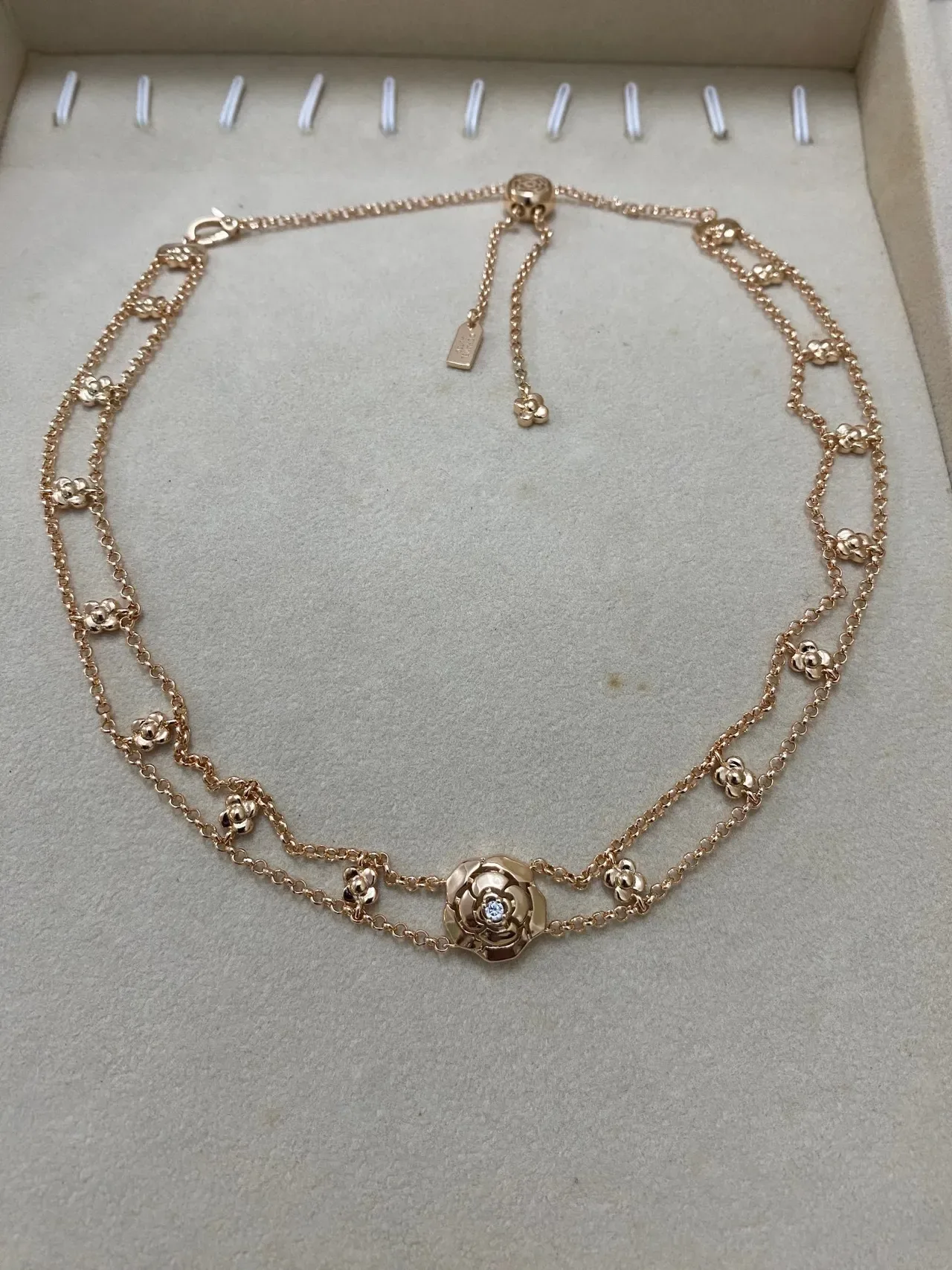 Chanel Camélia Triple-Chain Diamond-Accented Camellia Necklace 3