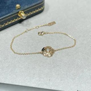 Pulseira Chanel Camellia Motivo Corrente Ouro Preto