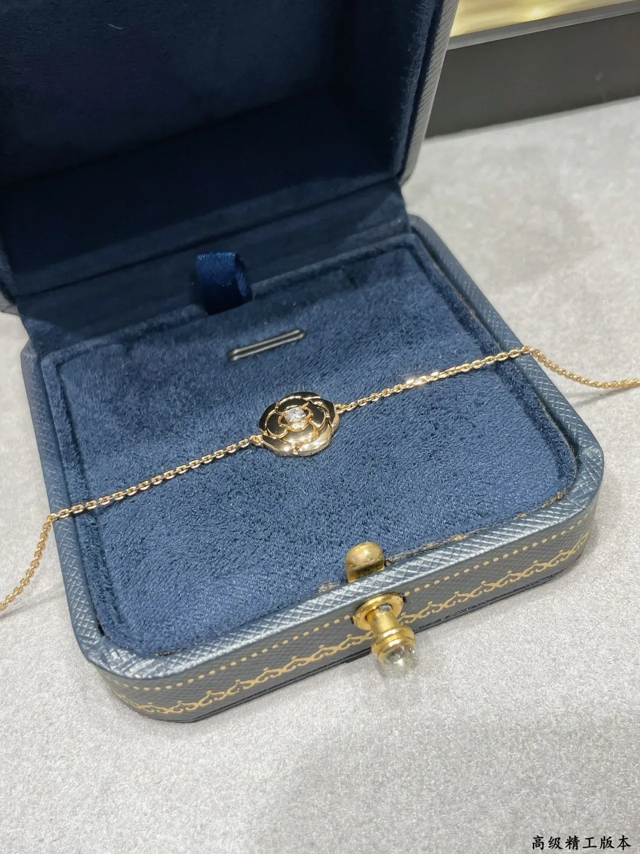 Chanel Camellia Gold Black Chain Motif Bracelet 6