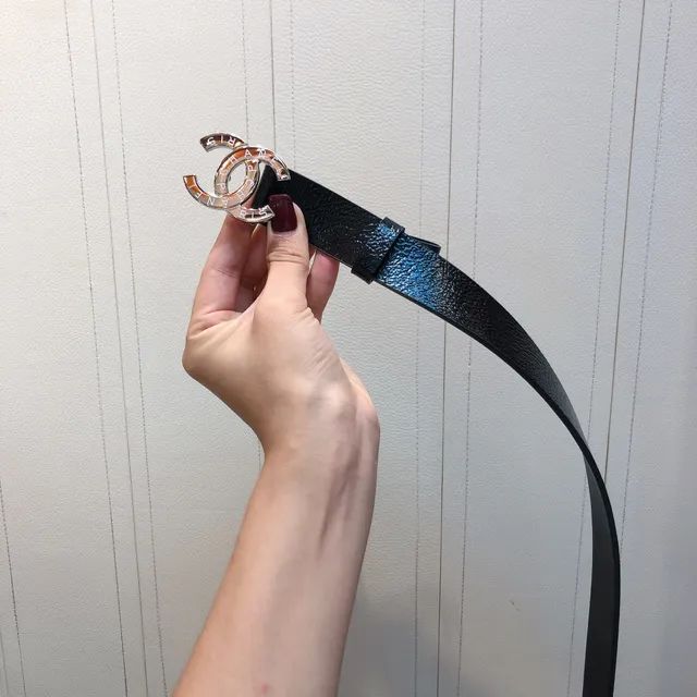 Chanel CC Belt Black Textured Leather Belt 4