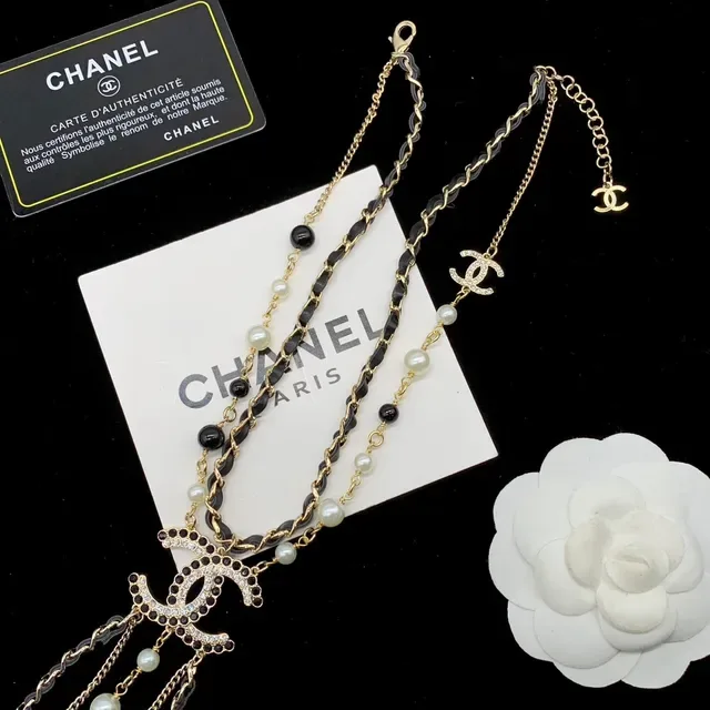 Chanel CC Logo Pearl and Chain Layered Necklace 6