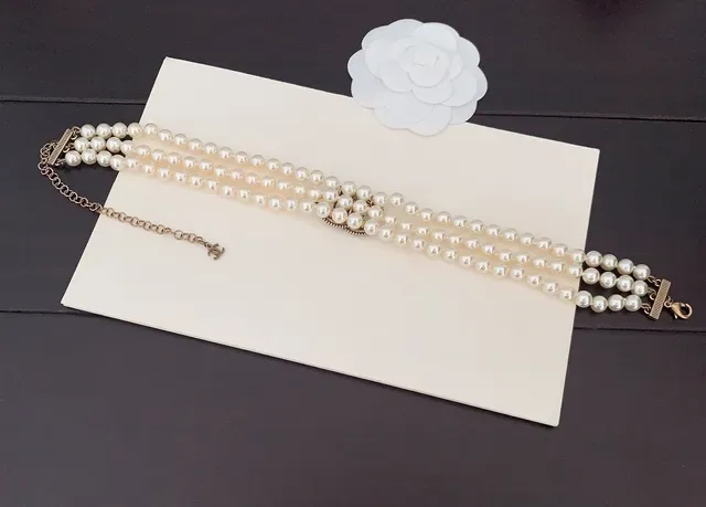 Chanel Classic Pearl Necklace Beige Gold Multi-Strand CC Clasp Necklace 2