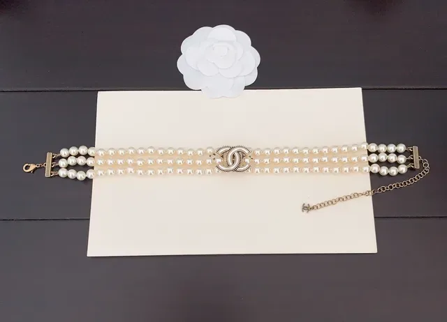 Chanel Classic Pearl Necklace Beige Gold Multi-Strand CC Clasp Necklace 3
