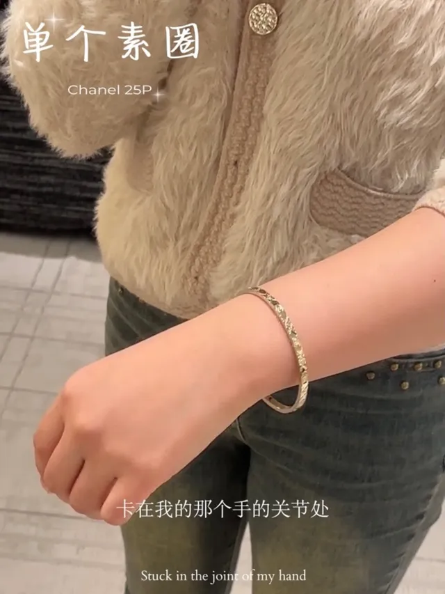 Chanel Crystal-Embellished CC Logo Gold-Tone Triple Bangle Bracelets 3