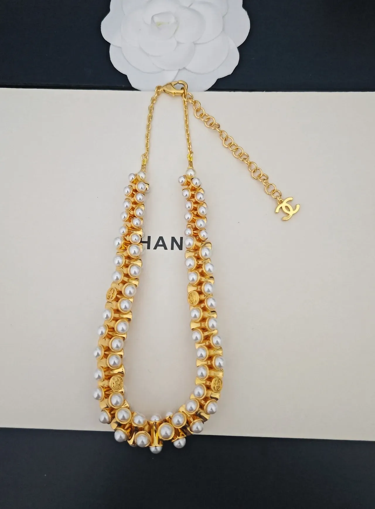 Chanel Bracelet Perles Doré Double Rang 4