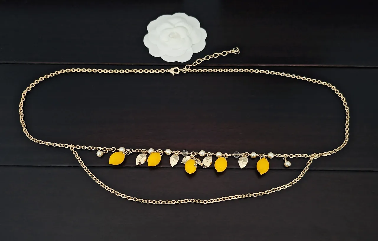 Chanel Lemon Motif Gold-Tone Chain Necklace 5