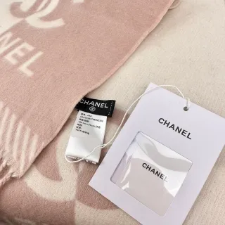 Chanel Monogram-Print ধূসর গোলাপী ক্যাশমিয়ার স্কার্ফ