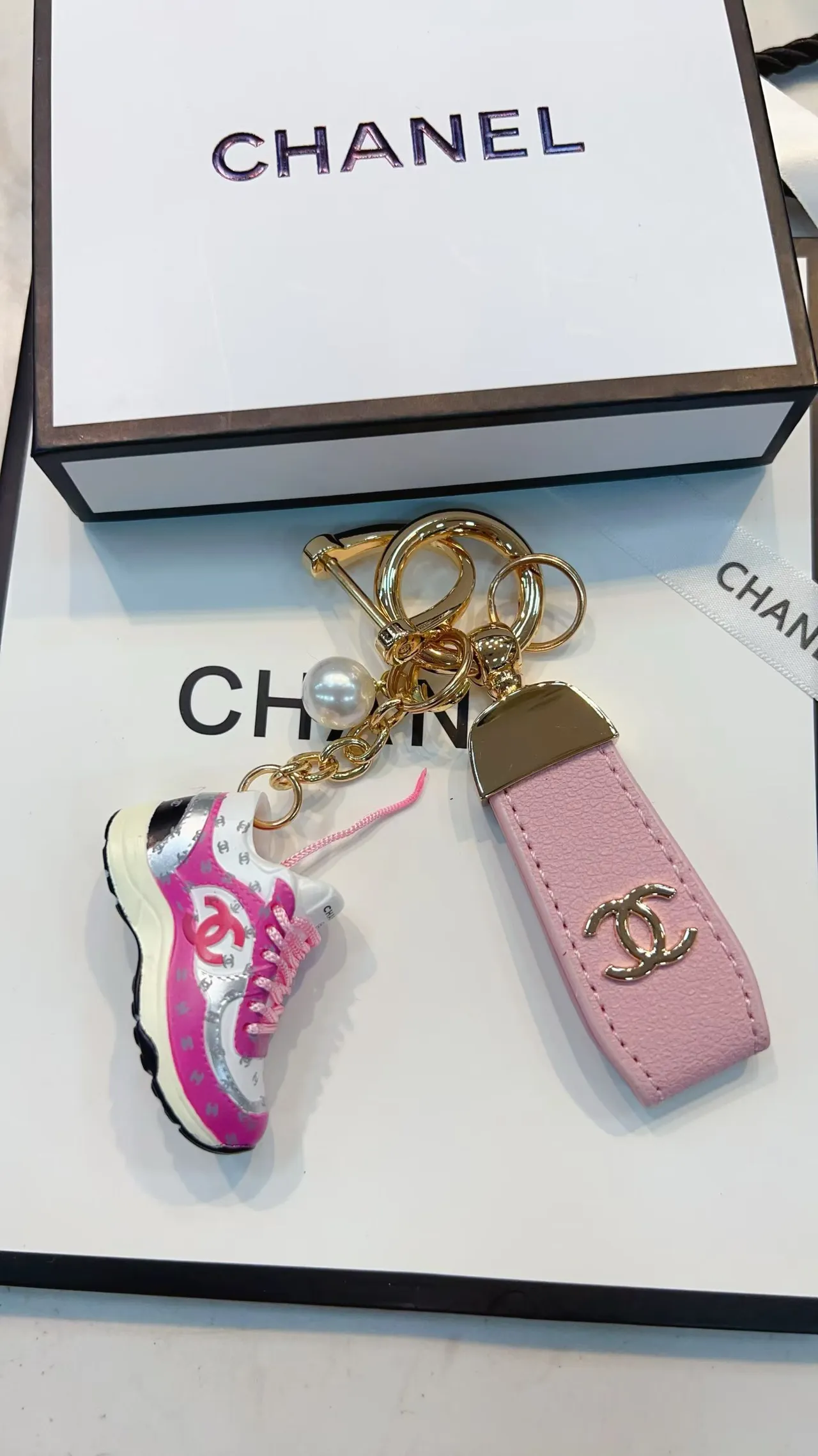 Chanel Sneaker Charm Silver Black Miniature Quilted CC Monogram Handbag 8