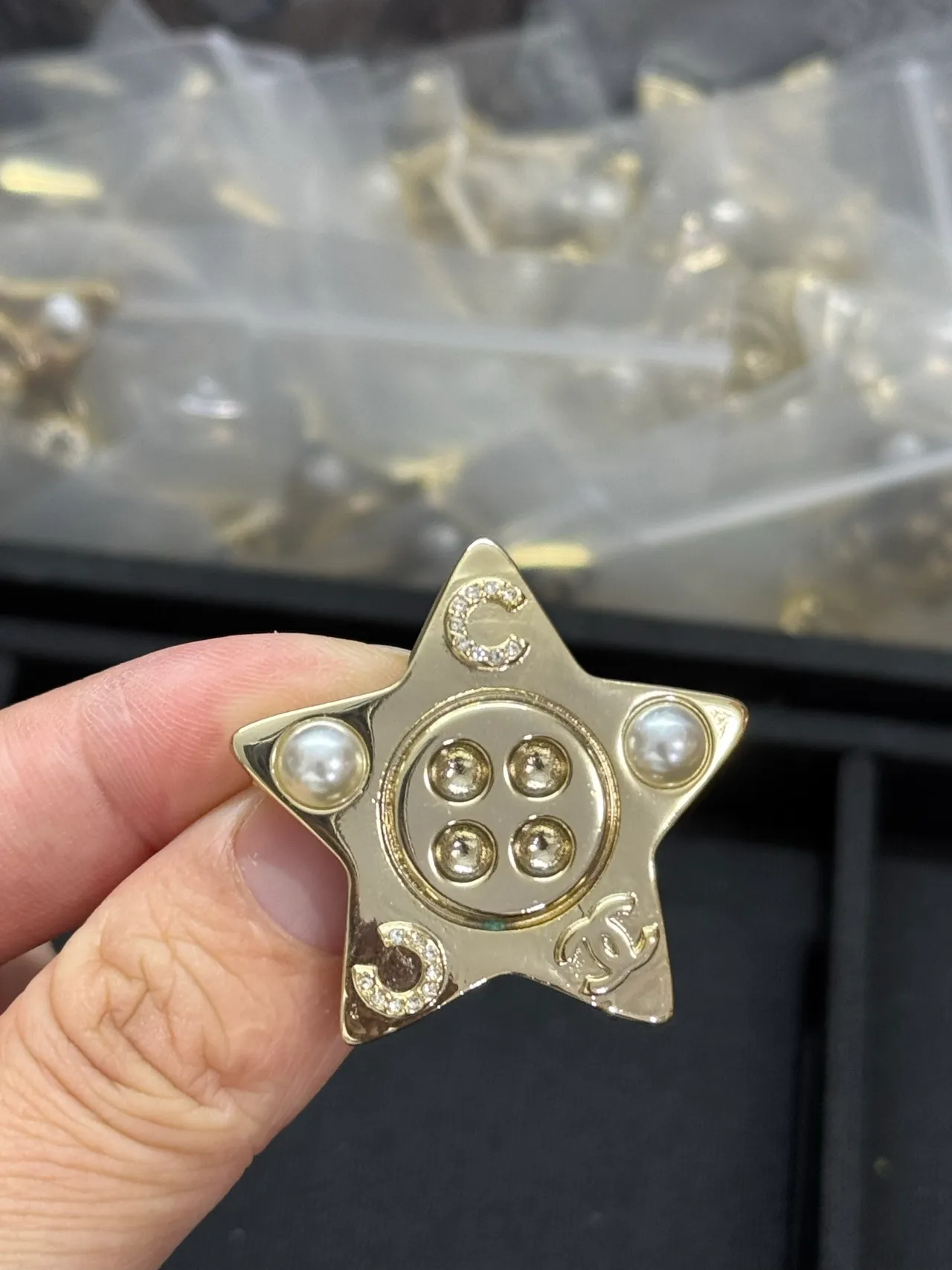 Chanel Star Brooch Gold-Tone Pearl and Crystal Brooch 6