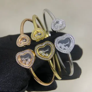 Chopard Happy Hearts Heart-Shaped Pavé Diamond Floating Charm Bracelet