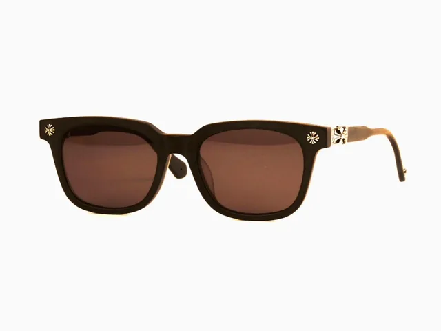 Chrome Hearts Black Silver Matte Acetate Rectangular Softened Corners Sunglasses 9