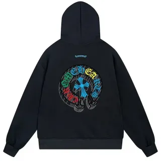 Chrome Hearts Graphic Back Oversized Black Hoodie