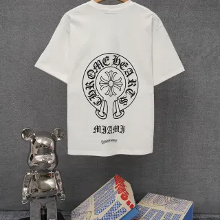 Chrome Hearts Miami ग्राफिक प्रिंट सफ़ेद टी-शर्ट