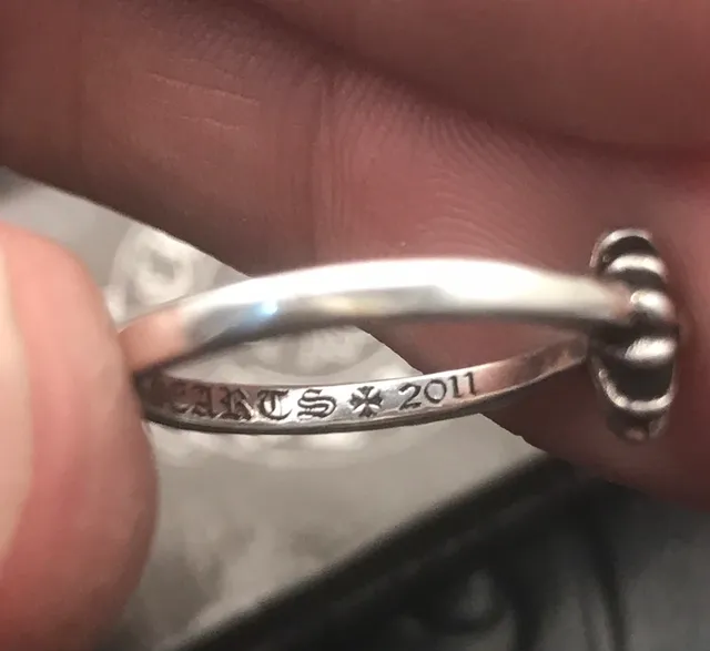 Chrome Hearts Bague Motif Floral Argent Noir 5